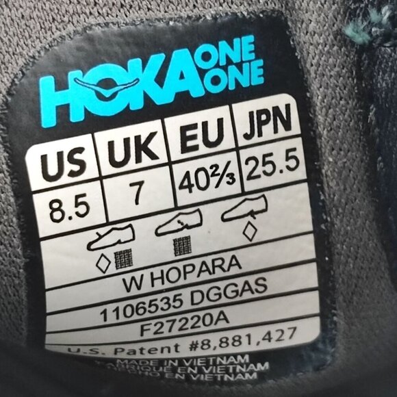 Hoka One One Woman’s Hopara Gray & Blue Strap Sandals Size 8.5 - Picture 7 of 8